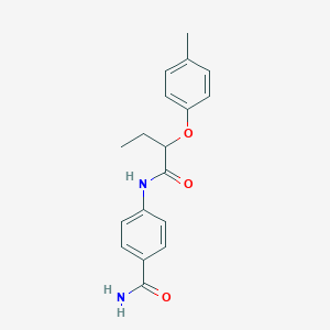 molecular formula C18H20N2O3 B317877 4-{[2-(4-Methylphenoxy)butanoyl]amino}benzamide 