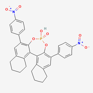 molecular formula C32H27N2O8P B3178801 (11bR)-4-Hydroxy-2,6-bis(4-nitrophenyl)-8,9,10,11,12,13,14,15-octahydrodinaphtho[2,1-d:1',2'-f][1,3,2]dioxaphosphepine 4-oxide CAS No. 791616-68-7