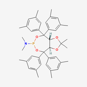 molecular formula C41H50NO4P B3178849 (3aR,8aR)-4,4,8,8-Tetrakis(3,5-dimethylphenyl)-N,N,2,2-tetramethyltetrahydro-[1,3]dioxolo[4,5-e][1,3,2]dioxaphosphepin-6-amine CAS No. 840454-58-2