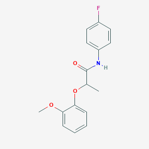 molecular formula C16H16FNO3 B317885 N-(4-fluorophenyl)-2-(2-methoxyphenoxy)propanamide 