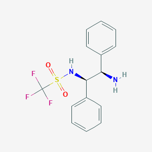 B3178876 (1R,2R)-N-(Trifluoromethylsulfonyl)-1,2-diphenylethane-1,2-diamine CAS No. 852212-89-6
