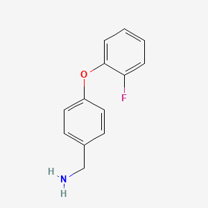 molecular formula C13H12FNO B3178918 1-[4-(2-Fluorophenoxy)phenyl]methanamine CAS No. 864263-02-5