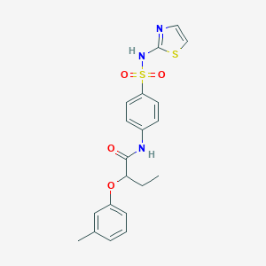 molecular formula C20H21N3O4S2 B317892 2-(3-methylphenoxy)-N-[4-(1,3-thiazol-2-ylsulfamoyl)phenyl]butanamide 