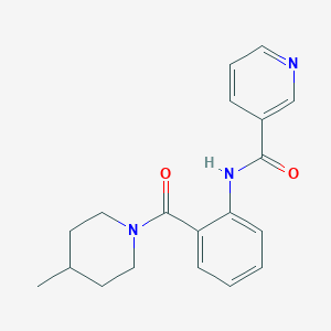 N-{2-[(4-methyl-1-piperidinyl)carbonyl]phenyl}nicotinamide