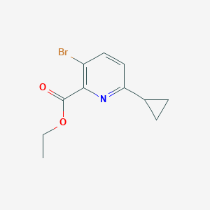 molecular formula C11H12BrNO2 B3179054 Ethyl 3-bromo-6-cyclopropylpicolinate CAS No. 908833-44-3