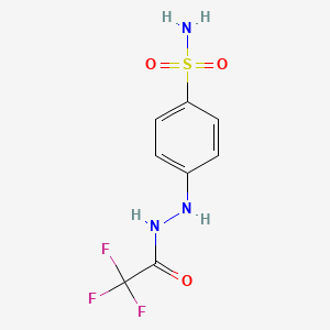 molecular formula C8H8F3N3O3S B3179097 4-[2-(1-羟基-2,2,2-三氟乙叉基)肼基]苯磺酰胺 CAS No. 915280-81-8