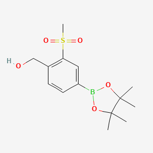 molecular formula C14H21BO5S B3179113 (2-(Methylsulfonyl)-4-(4,4,5,5-tetramethyl-1,3,2-dioxaborolan-2-yl)phenyl)methanol CAS No. 918328-16-2