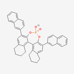 molecular formula C40H33O4P B3179122 (11bR)-4-Hydroxy-2,6-di(naphthalen-2-yl)-8,9,10,11,12,13,14,15-octahydrodinaphtho[2,1-d:1',2'-f][1,3,2]dioxaphosphepine 4-oxide CAS No. 922711-75-9