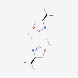 molecular formula C17H30N2O2 B3179186 (4R,4'R)-2,2'-(Pentane-3,3-diyl)bis(4-isopropyl-4,5-dihydrooxazole) CAS No. 944706-09-6