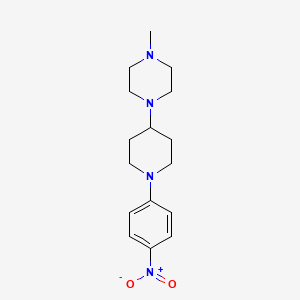 molecular formula C16H24N4O2 B3179225 1-甲基-4-(1-(4-硝基苯基)哌啶-4-基)哌嗪 CAS No. 959795-69-8