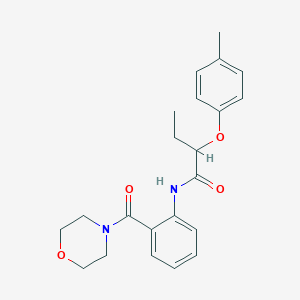 molecular formula C22H26N2O4 B317923 2-(4-methylphenoxy)-N-[2-(4-morpholinylcarbonyl)phenyl]butanamide 