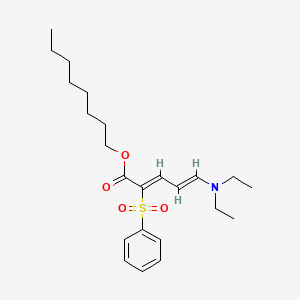 molecular formula C23H35NO4S B3179255 Octyl (2Z,4E)-5-(diethylamino)-2-(phenylsulfonyl)penta-2,4-dienoate CAS No. 98835-90-6