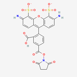 molecular formula C25H15N3O13S2-2 B3179282 Tfax 488, SE CAS No. 222164-96-7