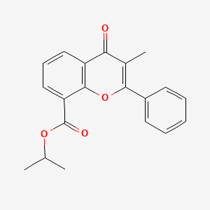 molecular formula C20H18O4 B3179315 Isopropyl 3-methylflavone-8-carboxylate CAS No. 1286165-14-7