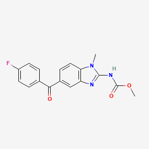 molecular formula C17H14FN3O3 B3179325 methyl N-[5-(4-fluorobenzoyl)-1-methylbenzimidazol-2-yl]carbamate CAS No. 132119-20-1