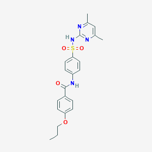 molecular formula C22H24N4O4S B317937 N-(4-{[(4,6-dimethyl-2-pyrimidinyl)amino]sulfonyl}phenyl)-4-propoxybenzamide 