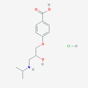 molecular formula C13H20ClNO4 B3179384 4-[2-Hydroxy-3-(propan-2-ylamino)propoxy]benzoic acid;hydrochloride CAS No. 33948-04-8