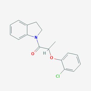 molecular formula C17H16ClNO2 B317939 2-chlorophenyl 2-(2,3-dihydro-1H-indol-1-yl)-1-methyl-2-oxoethyl ether 