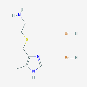 molecular formula C7H15Br2N3S B3179391 2-[(5-methyl-1H-imidazol-4-yl)methylsulfanyl]ethanamine;dihydrobromide CAS No. 38603-73-5