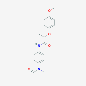 molecular formula C19H22N2O4 B317940 N-{4-[acetyl(methyl)amino]phenyl}-2-(4-methoxyphenoxy)propanamide 