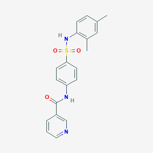 molecular formula C20H19N3O3S B317941 N-{4-[(2,4-dimethylanilino)sulfonyl]phenyl}nicotinamide 