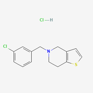 molecular formula C14H15Cl2NS B3179463 5-[(3-chlorophenyl)methyl]-6,7-dihydro-4H-thieno[3,2-c]pyridine;hydrochloride CAS No. 54943-16-7