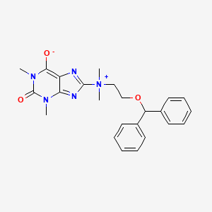 molecular formula C24H27N5O3 B3179498 8-[2-Benzhydryloxyethyl(dimethyl)azaniumyl]-1,3-dimethyl-2-oxopurin-6-olate CAS No. 64487-94-1