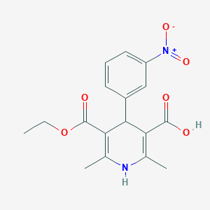 molecular formula C17H18N2O6 B3179532 5-(Ethoxycarbonyl)-2,6-dimethyl-4-(3-nitrophenyl)-1,4-dihydropyridine-3-carboxylic acid CAS No. 74936-73-5
