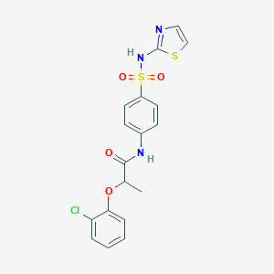 molecular formula C18H16ClN3O4S2 B317954 2-(2-Chloro-phenoxy)-N-[4-(thiazol-2-ylsulfamoyl)-phenyl]-propionamide 