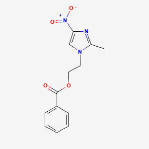 molecular formula C13H13N3O4 B3179569 Benzoic acid 2-(2-methyl-4-nitro-1-imidazolyl)ethyl ester CAS No. 87009-72-1