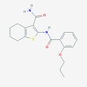 molecular formula C19H22N2O3S B317968 2-[(2-Propoxybenzoyl)amino]-4,5,6,7-tetrahydro-1-benzothiophene-3-carboxamide 