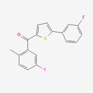 molecular formula C18H12FIOS B3179687 (5-(3-Fluorophenyl)thiophen-2-yl)(5-iodo-2-methylphenyl)methanone CAS No. 2070015-41-5