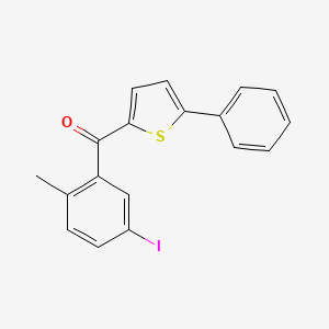 molecular formula C18H13IOS B3179692 (5-Iodo-2-methylphenyl)(5-phenylthiophen-2-yl)methanone CAS No. 2070015-44-8