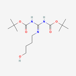 molecular formula C15H29N3O5 B3179698 Tert-butyl N-[N'-(4-hydroxybutyl)-N-[(2-methylpropan-2-yl)oxycarbonyl]carbamimidoyl]carbamate CAS No. 208465-10-5