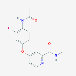 molecular formula C15H14FN3O3 B3179708 4-(4-acetamido-3-fluorophenoxy)-N-methylpicolinamide CAS No. 2141961-84-2