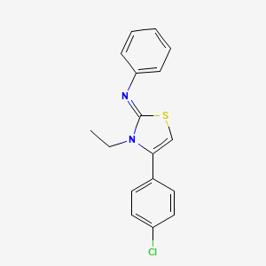 molecular formula C17H15ClN2S B3179772 4-(4-chlorophenyl)-3-ethyl-N-phenyl-1,3-thiazol-2-imine CAS No. 398471-60-8