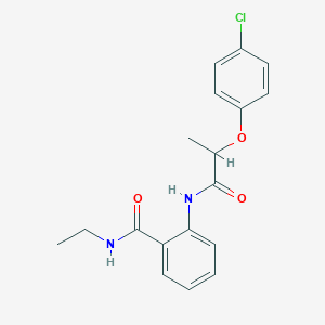 molecular formula C18H19ClN2O3 B317980 2-{[2-(4-chlorophenoxy)propanoyl]amino}-N-ethylbenzamide 