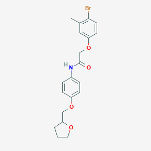 molecular formula C20H22BrNO4 B317981 2-(4-bromo-3-methylphenoxy)-N-[4-(tetrahydro-2-furanylmethoxy)phenyl]acetamide 