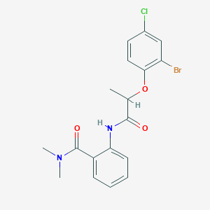 molecular formula C18H18BrClN2O3 B317983 2-{[2-(2-bromo-4-chlorophenoxy)propanoyl]amino}-N,N-dimethylbenzamide 