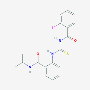 molecular formula C18H18IN3O2S B317986 2-({[(2-iodobenzoyl)amino]carbothioyl}amino)-N-isopropylbenzamide 