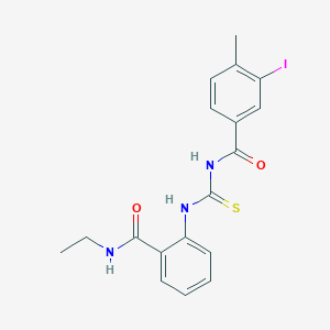 molecular formula C18H18IN3O2S B317992 N-{[2-(ethylcarbamoyl)phenyl]carbamothioyl}-3-iodo-4-methylbenzamide 