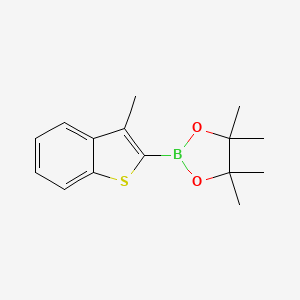 molecular formula C15H19BO2S B3179926 4,4,5,5-Tetramethyl-2-(3-methyl-benzo[b]thiophen-2-yl)[1,3,2]dioxaborolane CAS No. 1072811-91-6