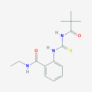 molecular formula C15H21N3O2S B317993 2-{[(2,2-dimethylpropanoyl)carbamothioyl]amino}-N-ethylbenzamide 