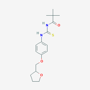 molecular formula C17H24N2O3S B317994 2,2-dimethyl-N-{[4-(tetrahydrofuran-2-ylmethoxy)phenyl]carbamothioyl}propanamide 