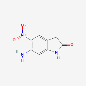 molecular formula C8H7N3O3 B3179964 6-Amino-5-nitroindolin-2-one CAS No. 1153807-73-8