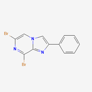 molecular formula C12H7Br2N3 B3179978 6,8-Dibromo-2-phenylimidazo[1,2-a]pyrazine CAS No. 117719-09-2