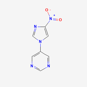 molecular formula C7H5N5O2 B3179982 5-(4-nitro-1H-imidazol-1-yl)pyrimidine CAS No. 1184914-80-4