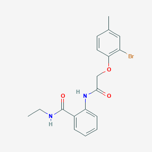 molecular formula C18H19BrN2O3 B318000 2-{[(2-bromo-4-methylphenoxy)acetyl]amino}-N-ethylbenzamide 