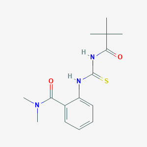 molecular formula C15H21N3O2S B318001 2-{[(2,2-dimethylpropanoyl)carbamothioyl]amino}-N,N-dimethylbenzamide 