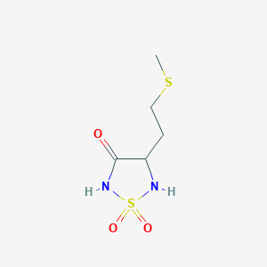 molecular formula C5H10N2O3S2 B3180017 4-(2-(Methylthio)ethyl)-1,1-dioxo-1,2,5-thiadiazolidin-3-one CAS No. 121142-99-2